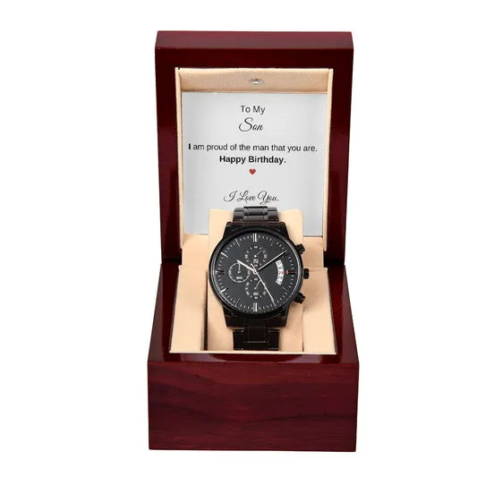 Black Chronograph Watch (Birthday)
