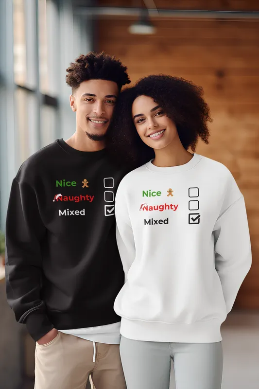 Christmas Sweatshirt | Nice, Naughty, Mixed