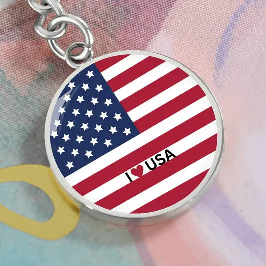 Keychain | USA Flag | I Love USA