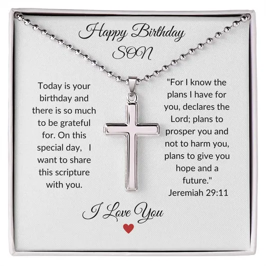 Son Birthday | Stainless Steel Cross Necklace | From One Parent