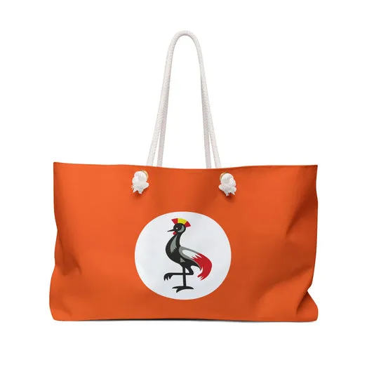 Weekender Bag | Uganda Crane | Orange Tote