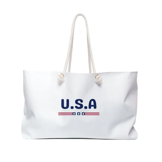 Weekender Bag | USA | White Tote