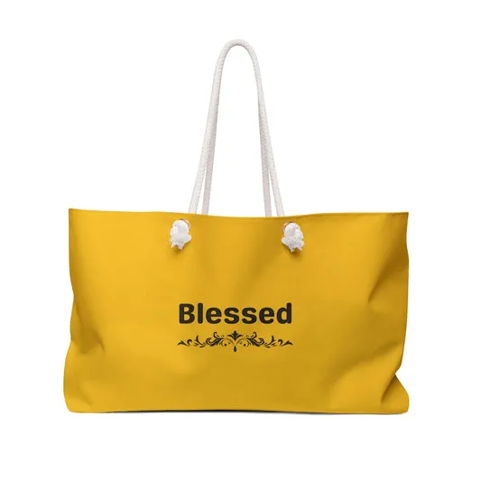Weekender Bag | Yellow Tote | Blessed